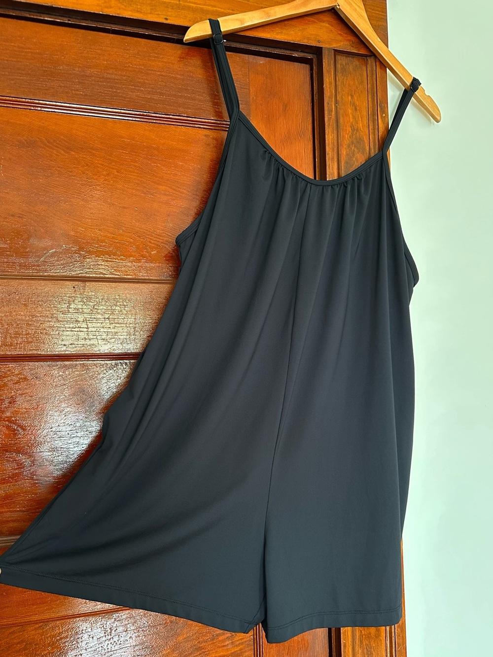Halara Wide Leg Scoop Neck Jumpsuit Romper Size Medium Black Casual Loose fit
